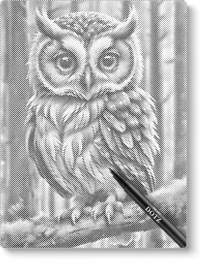 Uil Op Tak 2 | Dot painting | 30x40cm | Dot painting | Oh My Dotz | Dots stippen | Diamond painting & Schilderen op nummer alternatief | Happy hobby