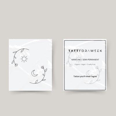 Tijdelijke matching tattoo bloemen, zon & de maan | Neptattoo volwassenen | Tijdelijke tattoo voor volwassenen | Temporary tattoo | Plaktattoos voor volwassenen | Neptattoos | Probeer zorgeloos een tattoo | tattforaweek
