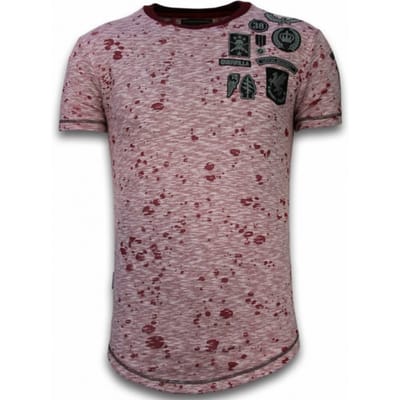 Longfit Asymmetric Embroidery - T-Shirt Patches - Guerrilla - Rood
