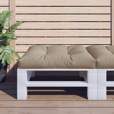 vidaXL - Palletkussen - 70x70x12 - cm - stof - taupe