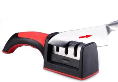 *** Messenslijper - Zwart - Anti slip - Professioneel slijper - 3 Standen - Ergonomisch De professionele drietraps messenslijper - van Heble® ***