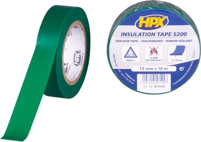 PVC isolatietape - groen 15mm x 10m
