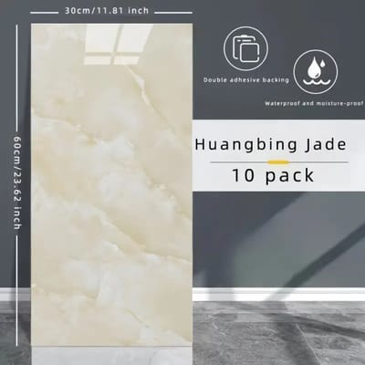 Bovista Wandpaneel - Zelfklevend - Wandpanelen - Woonkamer - Badkamer - Gele Jade 60x30cm [10 stuks]