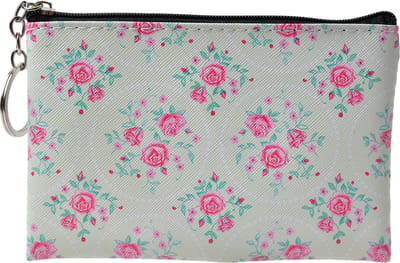 Juleeze Portemonnee 10x15 cm Groen Roze Kunststof Rechthoek Roosjes