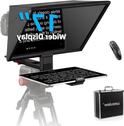 Teleprompter Scherm - Opname Hulp - Video Opnames - Gecoat Glas - 17 Inch - Zwart