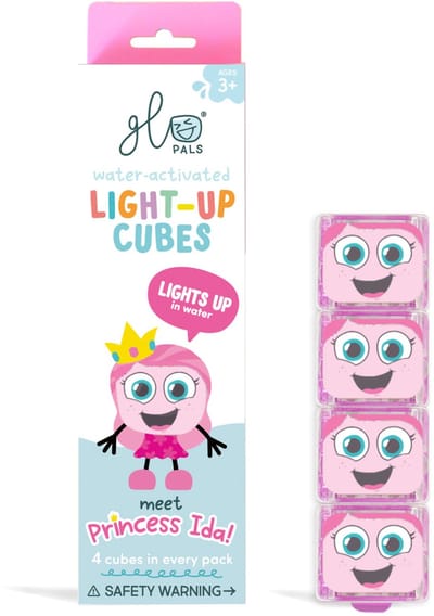 Glo Pals - Light up cubes Ida - Roze prinses - badspeelgoed - 4 stuks