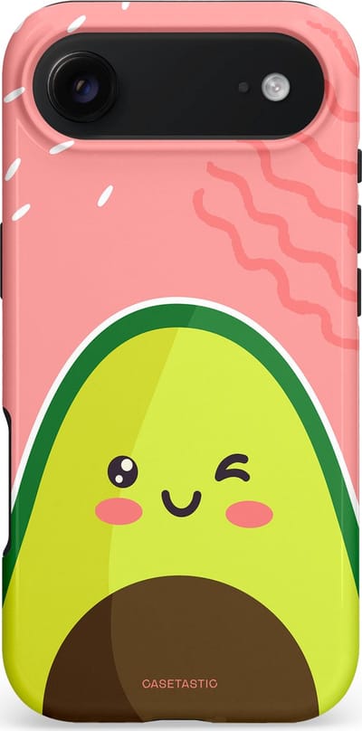 Casetastic hoesje geschikt voor Apple iPhone Air - MagSafe - Dubbellaagse bescherming - Avocado Vibes - Fashion Case - Perzik Geel Donkergrijs Koraal