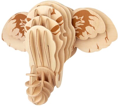 PIA Soft Toys - 3D Hout Puzzel - Olifant Hoofd