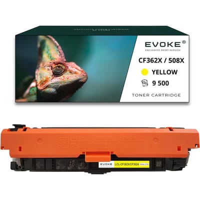 Evoke Compatibele Toner voor Hp Cf362X Cf-362X 508X Geel 9500 Pagina's M552Dn M553 M553Dn M553N M577Dn M577F M553Dnm