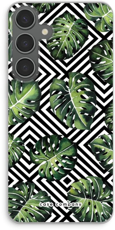 Case Company® - Hoesje geschikt voor Samsung Galaxy S24 Plus hoesje - Geometrische jungle - Soft Cover Telefoonhoesje - Bescherming aan alle Kanten en Schermrand