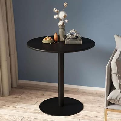 Ronde bartafel - Pub tafel - Gezellig tafelen - Industrieel ontwerp - 40.5x40.5x62cm - Zwart mat
