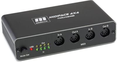 Miditech MIDIFACE 4x4 thru/merge 4 IN + 4 OUT + stand alone - MIDI-interface