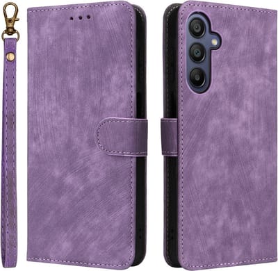 Coverup Hoesje - Geschikt voor Samsung Galaxy A16 Hoesje - Coverup Book Case met Koord - Paars