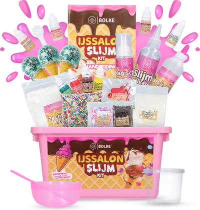 Bolke Slijm Maken IJssalon Thema - Maak je Eigen IJsjes Slijm - Compleet Slime DIY Knutselpakket Meisjes