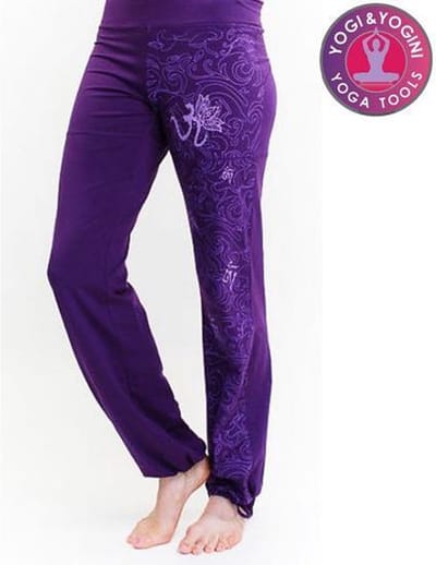 Yoga broek - Maori - Biologisch Katoen - Aubergine - Maat S/M