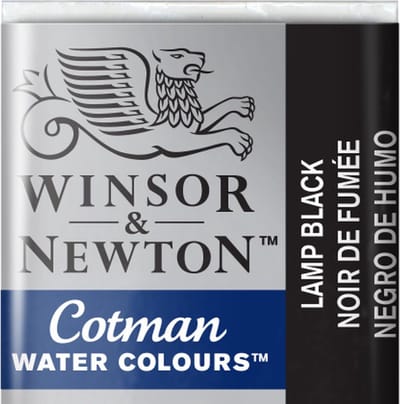 W&N Cotman Aquarelverf Half Napje Lamp Black