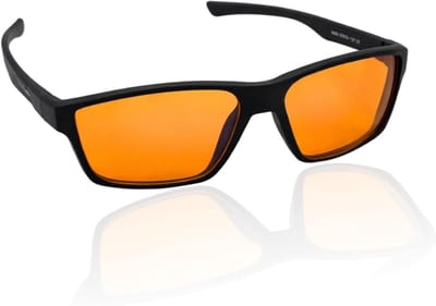 Blauwlichtfilter Bril - Computer bril - Schermwerk comfort - Grote vierkante glazen - 15.1 x 8.3 cm - Oranje getint