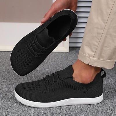 Ademende Mesh Hardloopschoenen voor Mannen Ultralicht Zomer Ademende Vetersluiting Platte Schoenen Sneldrogende Casual Sneakers Mannen 36 gray