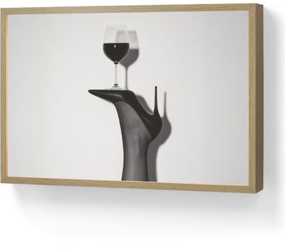 Wandlamp 60x40 cm - Oplaadbaar - Hak - Wijn - Minimalistisch - Zwart - Wandlampen binnen woonkamer - Slaapkamer lamp - Decoratieve nachtlamp - Vloerlamp draadloos