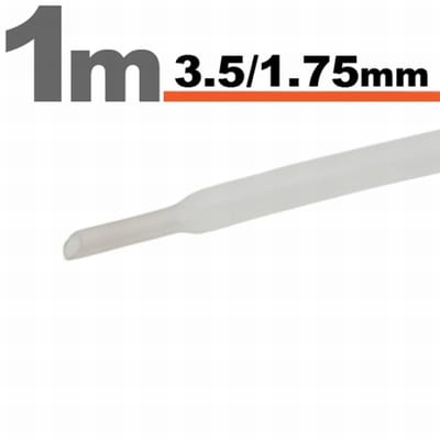 15× 1 Meter Krimpkous Transparant 3,5 / 1,75 mm – 15 Stukken Van 1 Meter – Warmtekrimpbuis Voor Isolatie En Kabelbescherming – Geschikt Voor Elektrische Installaties En Reparaties [11021T]