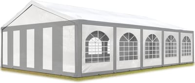 Hoogwaardige Partytent 5x10 m PE 450 N zeil tuintent feesttent waterdicht in grijs wit
