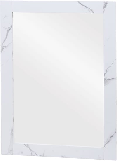 Wandspiegel MCW-L86, badkamerspiegel, spiegelbadkamermeubel, MVG-gecertificeerd 72x52cm ~ marmerlook wit