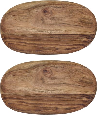 House Doctor Schalen wood naturel 19x33cm - 2 stuks
