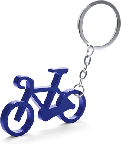 Sleutelhanger & Flesopener Fiets I Aluminium I Sleutelhanger in de Vorm Van Een Fiets I Sleutelring I Bieropener I Blauw