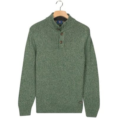Baileys Trui Placket Buttons Single Knit Multicolor Dark Forest / male