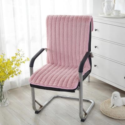 Herfst en winter verdikte pluche antislip eendelige stoelkussen stoelhoes effen kleur warme bureaustoelhoes zitkussen 40x40cm 2pcs