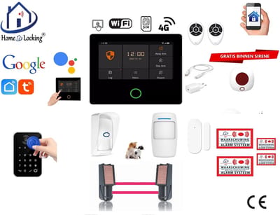 Draadloos alarmsysteem voor woning/camper/boot/caravan werkt met wifi en sim kaart en met spraakgestuurde apps. (Nederlands of Frans stem en tekst). ST01A-79