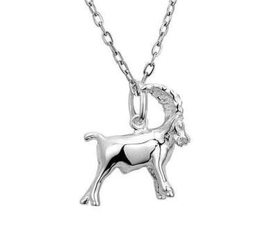 Montebello Ketting Steenbok - 925 Zilver - Horoscoop - 15x18mm - 45cm