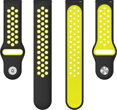 Siliconen bandje - geschikt voor Samsung Gear S3 / Galaxy Watch 3 45 mm / Galaxy Watch 46 mm - zwart-geel
