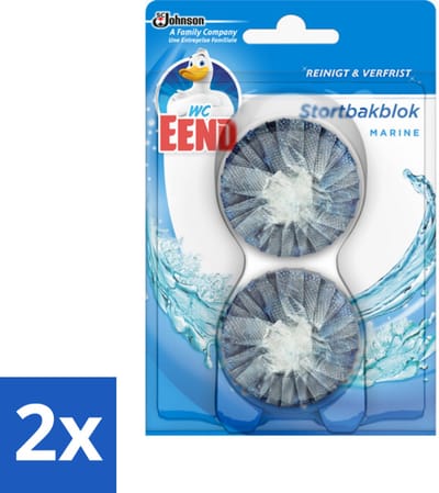 2 x WC Eend - Duo Stortbakblok - Reinigt & Verfrist bij Elke Spoeling - 2 Blokken - Toilet Schoonmaak - Toilet Reiniger - Kalk Verwijderaar - Toiletblok - Toilet Fris
