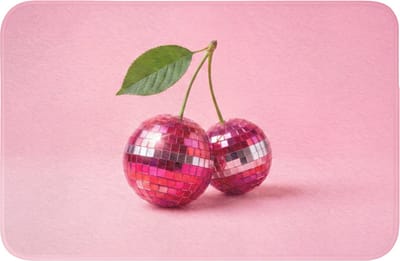 WC mat 60x40 cm - Antislip - Disco - Kersen - Roze - Toiletmat - Vloermat - Douchemat - Toilet tapijt - Toiletmatten