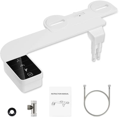 Miryx Bidet Sproeier - Bidetinzetstuk - Toilet Bidetinzet - Intrekbaar zelfreinigend - Dubbel Mondstuk - Verstelbare - Drukschakelaar