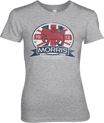 Morris Motor Co. England Girly T-shirt voor dames, heather-grijs