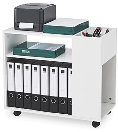 Mobiele Archiefkast met Planken en Wielen - Modern Wit voor Kantoor en Woonkamer