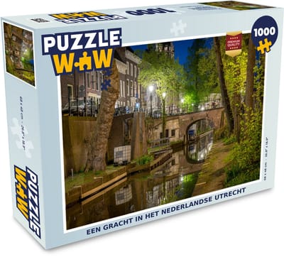 Puzzel Gracht - Utrecht - Planten - Legpuzzel - Puzzel 1000 stukjes volwassenen