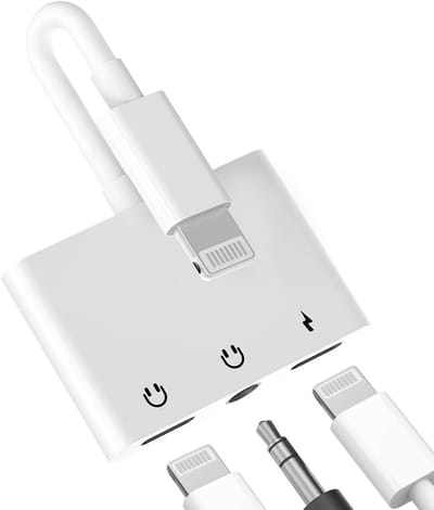 Lightning naar 3.5mm AUX Audio Jack en Oplader Extender Dongle voor iPhone en iPad - Geschikt voor Earphones en Headsets, Ideaal voor Muziek en Opladen