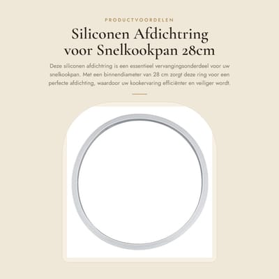 Dailygoods- Afdichtring Siliconen - Vervangend Accessoire - Multifunctionele Snelkookpan - 28cm - Duurzaam - Levensmiddelenveilig