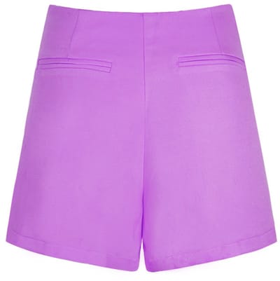 Strakke Polyester Vrouwen Minirok met Stretch - Paars - Maat S