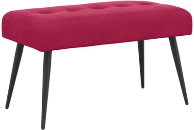 vidaXL - Bank - met - knopen - tufting - Wijnrood - 80 - x - 40 - x - 46 - cm - fluweel