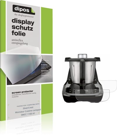 dipos – 2x Matte Beschermfolie geschikt voor SilverCrest Monsieur Cuisine compact SMCC 1100 A1 | Krasbestendige & antireflecterende Screenprotector Ultra-Thin