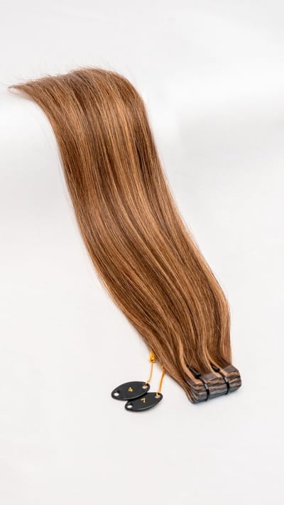 UZ Hairlines Tape Extensions - Kleur #4/7 - Highlights - Lengte 40 cm - Premium Quality - 100% Human Hair