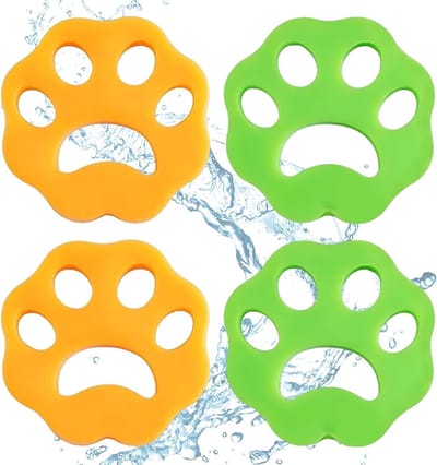 Haarverwijderaar Wasmachine - Wasmachine ballen - Dierenhaar Verwijderen - Herbruikbaar Siliconen - 4 Stuks - Oranje en Groen