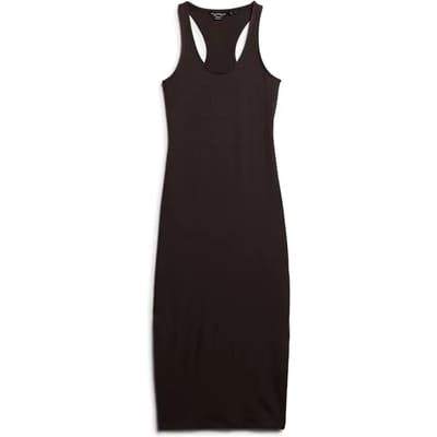 Superdry - Jersey midi-jurk met laag uitgesneden ronde hals - Dames - Jurken