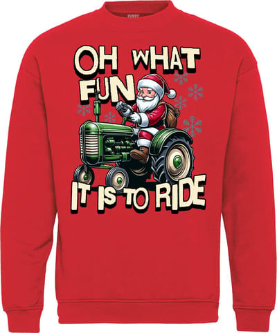 Kersttrui Tracker Oh Wat Fun It is To Ride | Foute Kersttrui Dames Heren | Kerstcadeau | Kerstpakket | Rood | maat XS