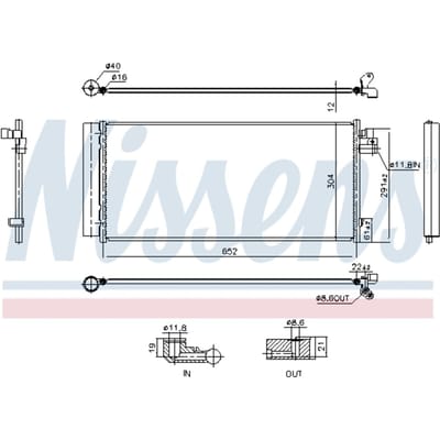Condensator, airconditioning NISSENS 941242
