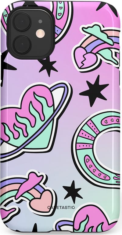 Casetastic Hoesje Geschikt voor Apple iPhone 11 - Stijlvolle Beschermende Duo-layer Case - Paarse Droomwereld